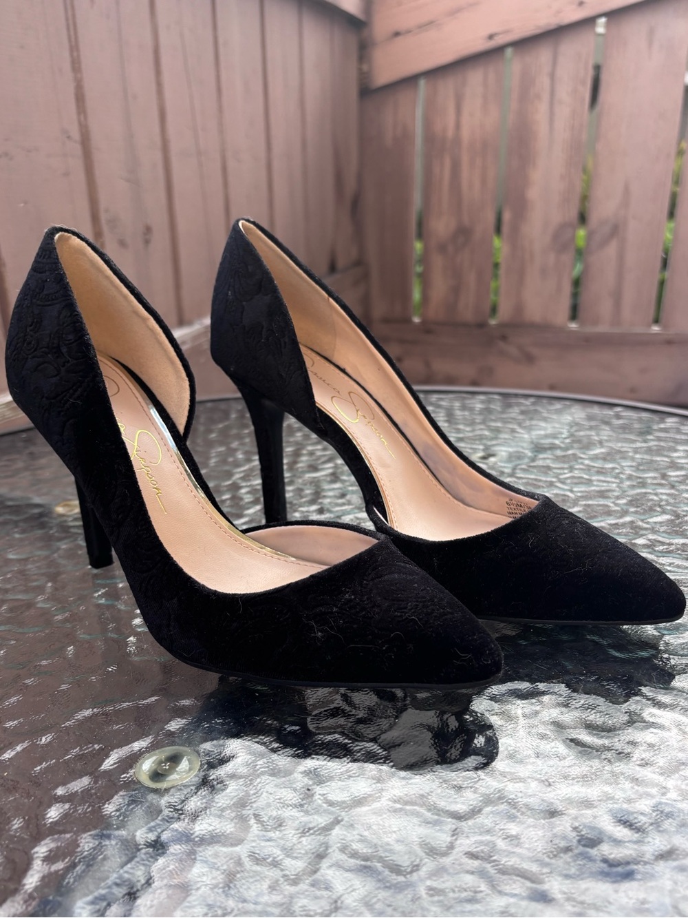 Jessica Simpson Black Pointed-Toe D'Orsay Pumps